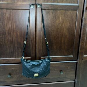 Marc by Marc Jacobs Genuine Leather Envelope Shoulder Bag Leather Black Hobo